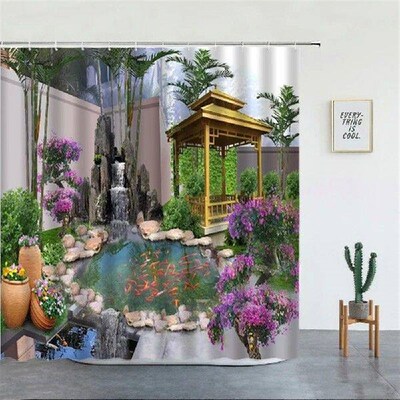 Garden Flowers Shower Curtains Nature Floral Forest