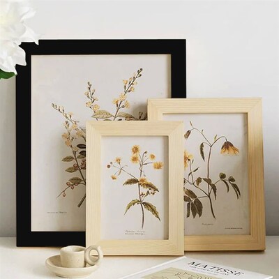 Natural Wooden Picture Frames Classic Photo Frame For Wall H