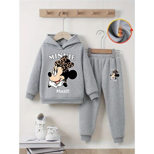 girls two-piece long-sleeved pants suit with cute Mickey pr