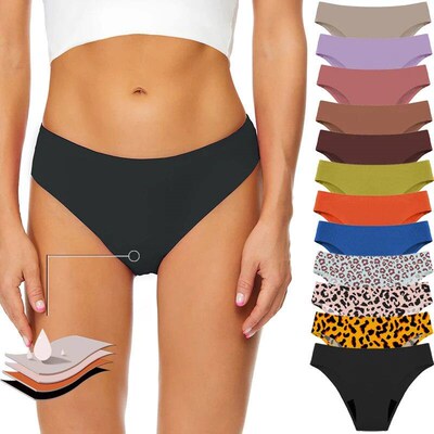 Seamless Menstrual Period Panties 4-Layer Leakproof Heavy Fl