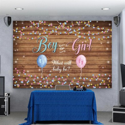 Wood Board Boy Or Girl Newborn Baby Shower Gender Reveal Pa