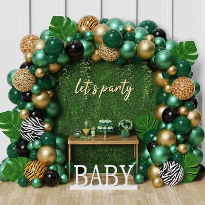 Green Balloon Arch Garland Kit Jungle Safari Party Baloon Wi