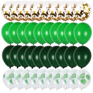 40pcs Green Balloons Set Chrome Metallic Confetti Ballon Jun