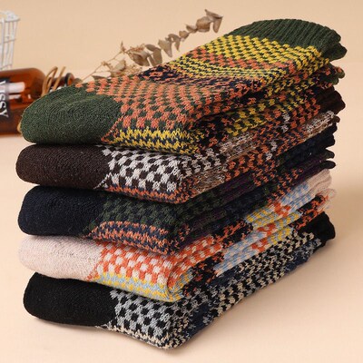 5 Pairs/Lot Mens Thick Wool Socks Autumn And Winter High Qu