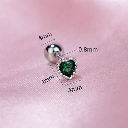 1Pc Fashion Tragus Helix Piercing Screw Small Heart Studs Ea
