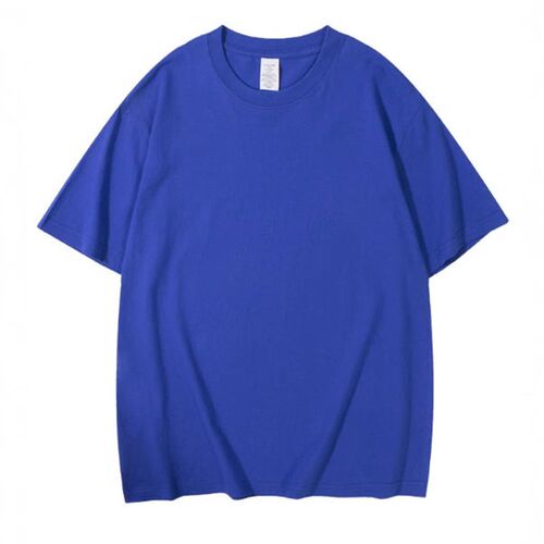 Cotton Mens T-neck Plus Size 200g Solid Color Short Sleeve