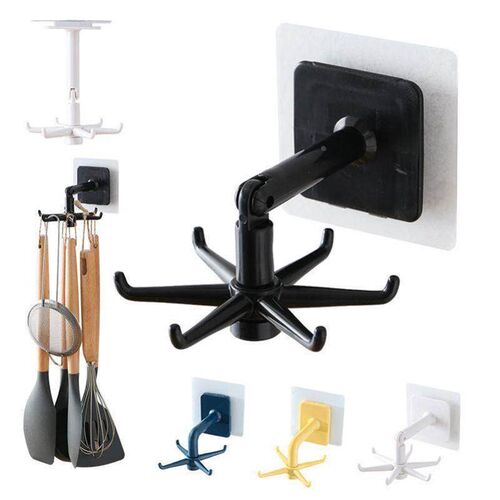 Kitchen Organizer Hook 360 Degree Rotating Shelves Rack Wall