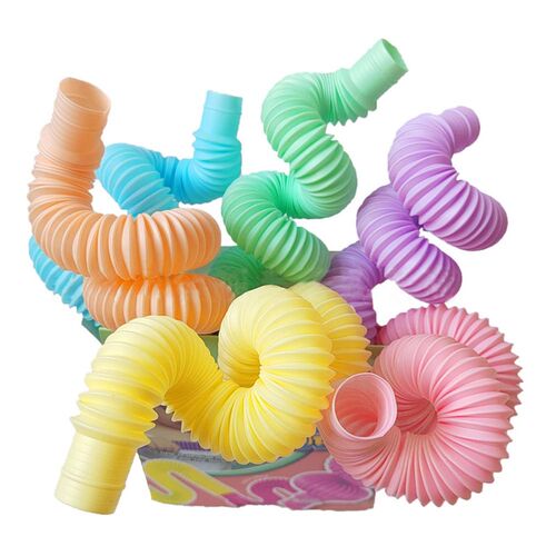 6Pcs Pop Tubes Fidget Sensory Toy Antisress Plastic Bellow S