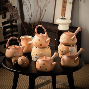 复古提梁壶煮茶炉装家用炭炉酒精加热煮茶壶围炉煮茶龙猫电陶炉