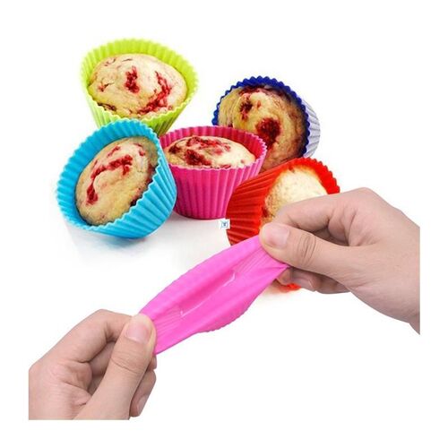 12pcs Silicone Cake Baking Molds Cupcake Molder Round Muffin