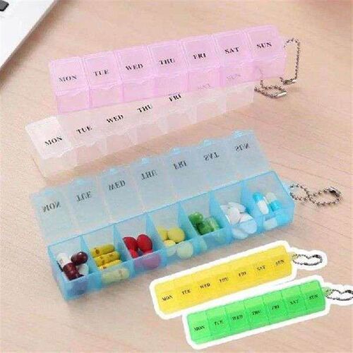 .Clear 7 Day Pill Medicine Box Weekly Tablet Holder Storage