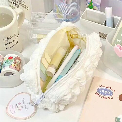 Kawaii Puffs Pencil Case Bag Cosmetic Girls Pen Pouch Box Cu