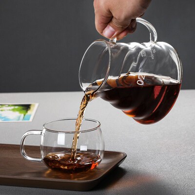 Hand-pour Glass ffee Pot Sharing Pot Cloud Pot Brewing ffee