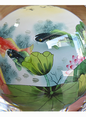 内画琉璃水晶球玻璃工艺品商务礼品国画民族艺术品送领导客户摆件