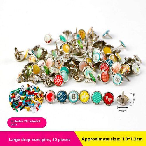 100PCS/SET Mini Metal Circular Split Pins Paper Fasteners DI