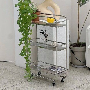 Auxiliary Cart with Wheels, Trolley Organizer, Kitchen