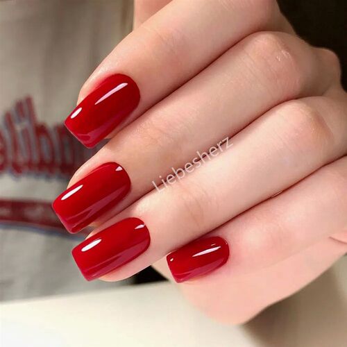 Artificial Press On Fake Nails Glossy Wine Red False Nail Lo