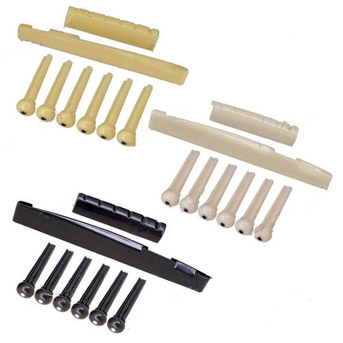 Portable 6-String Guitar Bridge Pins Saddle Nut Acoustic Cat