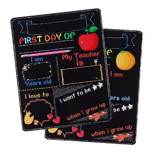First Day School Chalkboard Printing Black Student Color