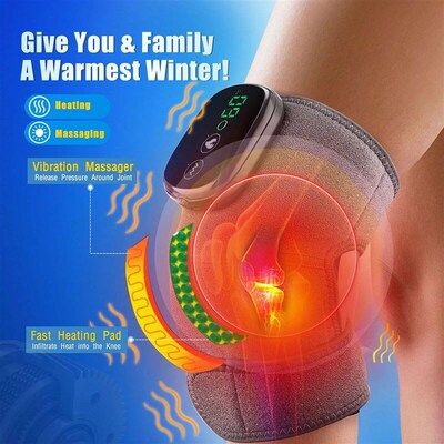 Eletric Heating Knee Massage Device Vibration Knee Pads for