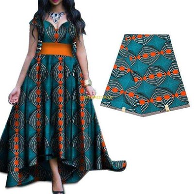 62CE African Waxed Printing Fabric 3Yard Double Side