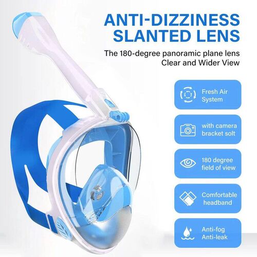 Underwater Snorkeling Full Face Adult Swimming Mask Kit with