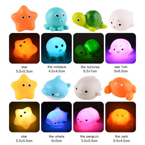 Baby Bath Toys Cute Luminous Floating Animals Swimming Water