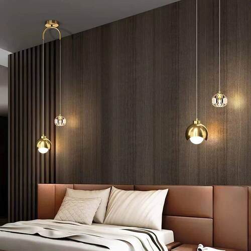 Modern Simple Crystal Pendant Light Luxury Bedroom Bedside H