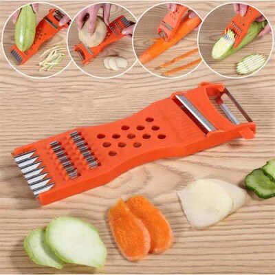 Dual-head vegetable slicer and grater, peeler, stainless ste