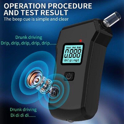 Digital Alcohol Tester LCD Display Drunk Driving Alcotester