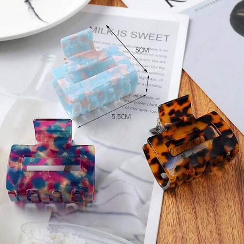 Fashion Women Acetate Hair Claws Crab Clamps Charm Solid Col