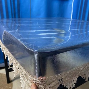 桌垫PVC软玻璃防水防油胶垫烤火餐桌茶几桌面花边保护膜罩