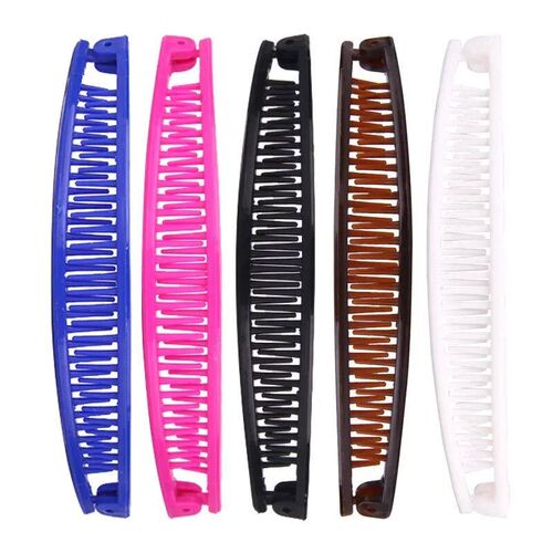 Solid Color Banana Ponytail Clip Women Hair Styling Claw Bar