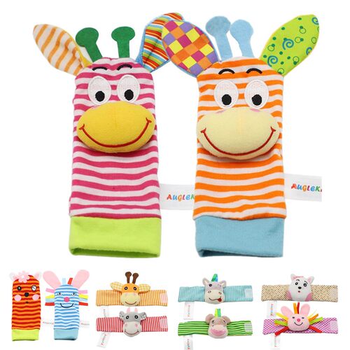 Infant Baby Kids Socks rattle toys Wrist Rattle and Foot Soc