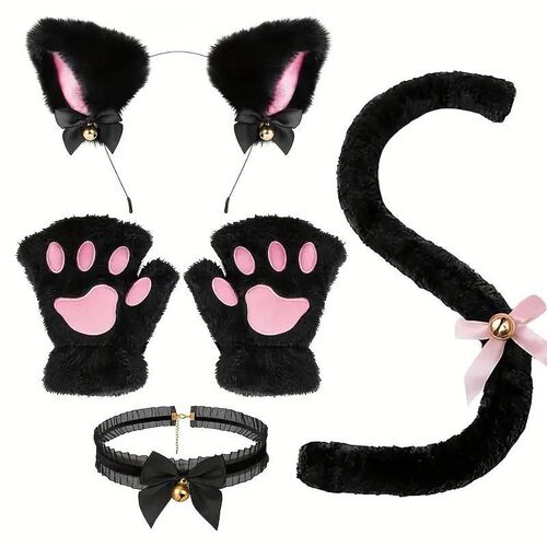 Halloween costume cat cosplay costume ears and tail set万圣