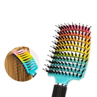 Magic Demelant Brush Bristle Nylon Hairbrush Wet Curly Detan