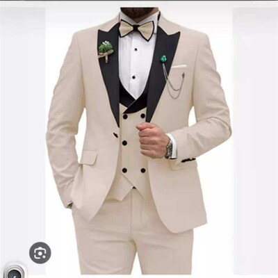 Mens plus size three piece business suit 大码三件套商务西装