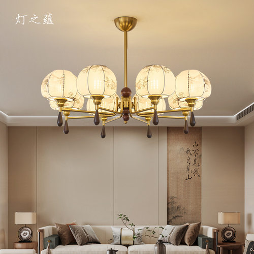 中古风客厅吊灯宋式美学客厅