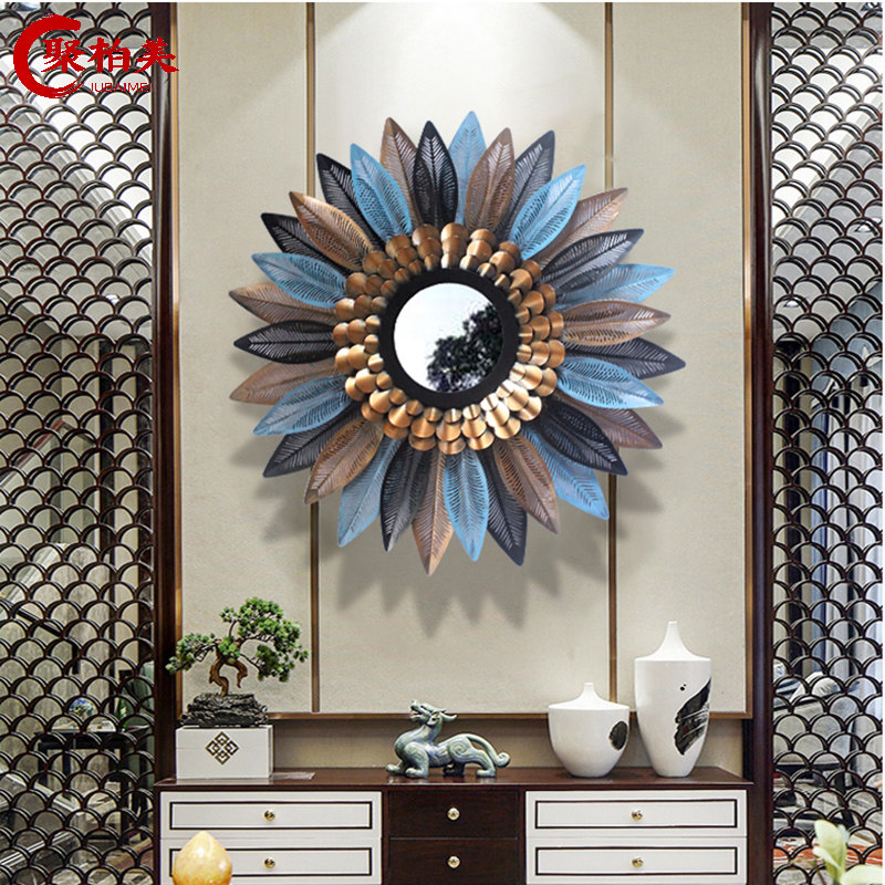欧式金属太阳镜子墙面装饰玄关背景墙客厅铁艺挂件创意墙上装饰品,家居饰品,壁饰,淘宝优惠券,粉丝福利购,淘宝优惠卷