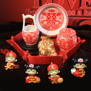 子孙桶结婚庆用品陶瓷女方陪嫁用品聚宝盆装结婚摆件