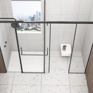 T字形整体淋浴房一门两用干湿分离全五金配件丁字型卫生间隔断