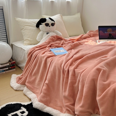 博主风毛毯被羊羔绒冬季加厚盖毯办公室午休午睡毯珊瑚绒毯子宿舍