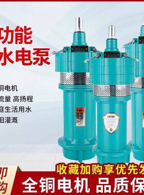 井0泵家用22v高扬程油浸式国标灌溉水泵EZD多38深0vQD级潜水泵包