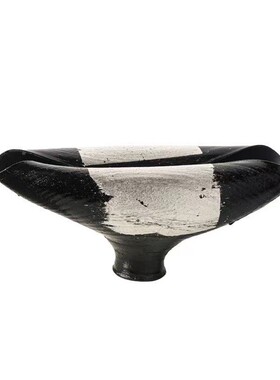 代新中式手工陶银灰色罐形花器花现瓶创意摆件面桌CZD餐厅瓷样板