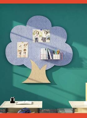 黑许心愿树形墙毛毡照?片展示教室布置装饰班级文化板报贴F765TS9