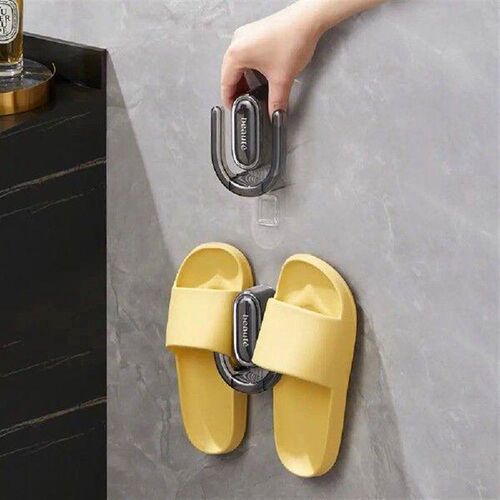 2pcs Wall Mount Slipper Holder Punch Free Waterproof Shoes
