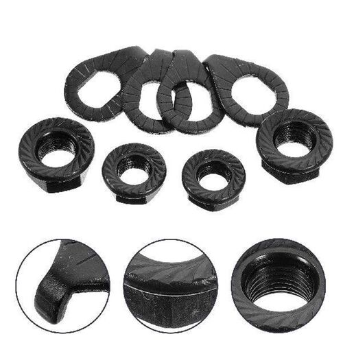 Flange Nuts for Bicycles Wheel Axle Fastening Washers Kit