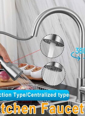 Pull Out Kitchen Sink Faucet Deck Mounted Stream Sprayer Kit