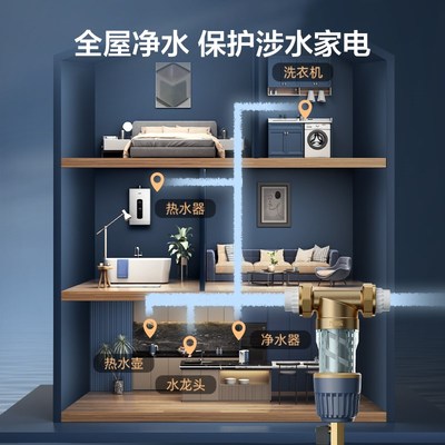 万家乐.0T前置家用全屋自来水3重清洗净水器中央滤水器