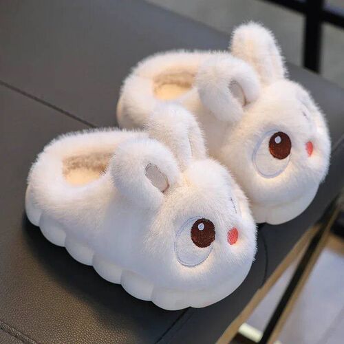 2024 New Cute Rabbit Childrens Cartoon Winter Slippers Comf